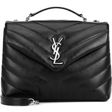 Saint Laurent Loulou Small Leather Shoulder Bag - Black/Silver