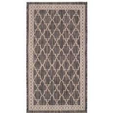 Safavieh Courtyard Collection Beige, Black 24x43"