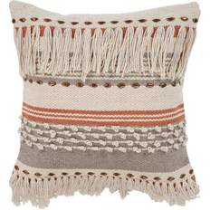 LR Home Chic Fringe Complete Decoration Pillows Beige (45.72x45.72cm)