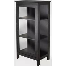 Black Glass Cabinets Winsome Poppy Glass Cabinet 47.2x15.8"