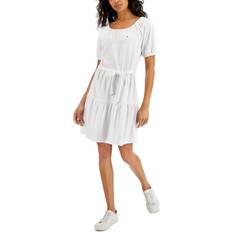 Tommy Hilfiger Women's Tiered Peasant Dress - Bright White