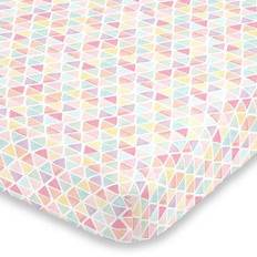 Multicolored Sheets NoJo Watercolor Rainbow Mosaic Super Soft Fitted Crib Sheet 28x52"