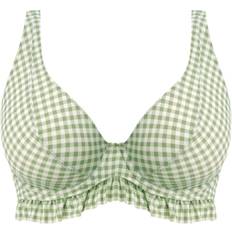 Checkered Bikini Tops Freya Check in High Apex Bikini Top - Khaki