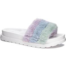 Faux Fur Sandals Chinese Laundry Treat Fluffy - Lt Blue