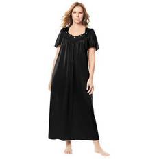 Plus size sleepwear Plus Women's Long Silky Lace-Trim Gown by Only Necessities in (Size 3X) Pajamas