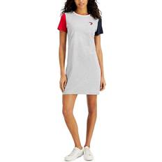 Tommy Hilfiger Women's Colorblocked Heart T-shirt Dress - Stone Grey Heather