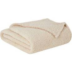 Square Blankets Brooklyn Loom Marshmallow Sherpa Blankets Beige (228.6x228.6cm)