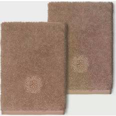 Linum Home Textiles Alyssa Embellished Guest Towel Brown (33.02x33.02cm)