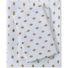 Intelligent Design Metallic Dot Bed Sheet Gold, White (259.08x228.6cm)