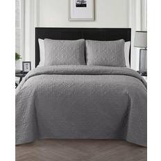 Quilts VCNY Home Caroline Embossed Quilts White, Gray (264.16x228.6cm)