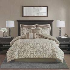 Textiles Madison Park Jacquard Bedspread Beige (264.16x233.68cm)