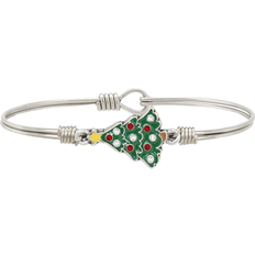 Luca + Danni Holiday Tree Bangle Bracelet - Silver/Red/Transparent/Green/Yellow