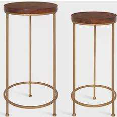 Round - Wood Nesting Tables Kate and Laurel Espada Nesting Table 12.8x12.8" 2