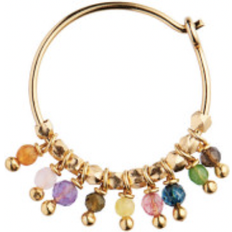Stine A Petit Rainbow Hoop Earrings - Gold/Multicolour