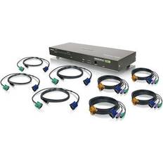 KVM Switches IOGEAR 8-Port Combo Vga Kvmp Switch w/ Cables