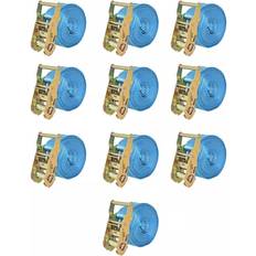 Suministros de Costura vidaXL Correas De Sujeción De Trinquete 10 Uds 2T 6m x 38mm Azul