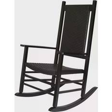 Black - White Rocking Chairs ShineCompany Hampton Porch Rocking Chair 42.5"