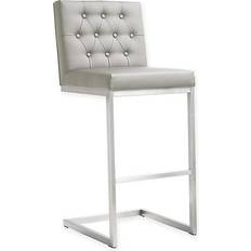 Stainless Steel Chairs TOV Furniture Helsinki Bar Stool 38.6" 2