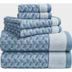 Nautica Zane Chevron Towel Blue, White (137.16x71.12cm)