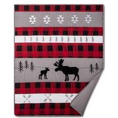 Red Fabrics Trend Lab Lumberjack Moose Crib Bedding Set 3-Piece