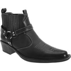 US Brass Eastwood Cowboy Ankle Boots M - Black