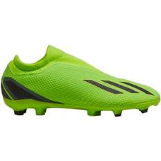 Green Soccer Shoes Adidas X Speedportal.3 Laceless Firm Ground - Solar Green/Core Black/Solar Yellow