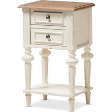 Oak - Rectangle Bedside Tables Baxton Studio Marquetterie Bedside Table 11.8x15.7"