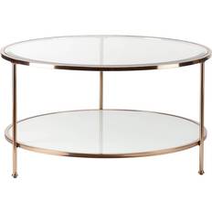 Round Coffee Tables Southern Enterprises Risa White / Metallic Gold Coffee Table 33.8"