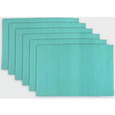 Solid Colors Place Mats Design Imports Ribbed 6-pack Place Mat Blue (48.26x33.02)