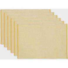 Gold Place Mats Eco-Friendly Chambray Fine Ribbed 6-pack Place Mat Gold (48.26x33.02)