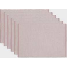 Eco-Friendly Chambray Fine Ribbed 6-pack Place Mat Pink (48.26x33.02cm)