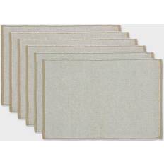 Eco-Friendly Chambray Fine Ribbed 6-pack Place Mat Beige (48.26x33.02cm)