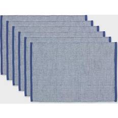 Eco-Friendly Chambray Fine Ribbed 6-pack Bordstablett Blå (48.26x33.02cm)