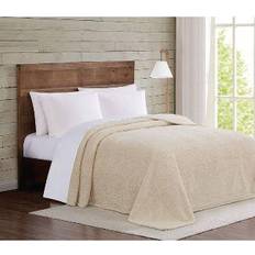 Brooklyn Loom Marshmallow Sherpa Blankets Beige (228.6x172.72cm)