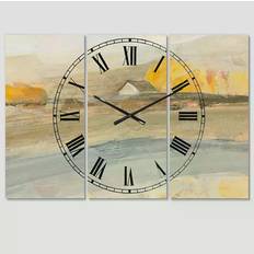 Clocks Design Art Traditional 3 Panels Wall Clock 36"