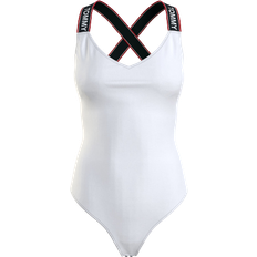 Tommy Hilfiger Polyester Shapewear & Under Garments Tommy Hilfiger Logo Strap Bodysuit - White