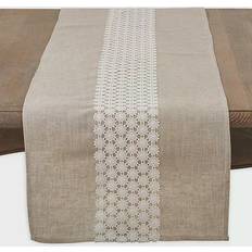 Saro Lifestyle Gabriella Lace Tablecloth Beige (182.88x40.64cm)