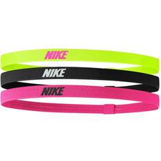 Multifargete - Unisex Pannebånd NIKE Elastic Hair Bands 3-pack Unisex - Green/Black/Pink