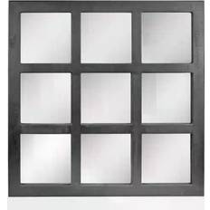 Stonebriar Collection Classic Square Black Wood Framed Accent Wall Mirror 59.7x59.7cm