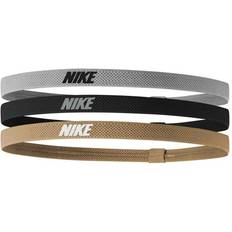 Nike Elastic Hairband 3-pack - Metallic Silver/Black/Gold