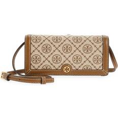 Tory Burch T Monogram Jacquard Wallet Crossbody - Hazelnut