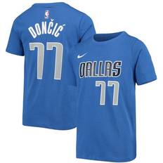 Nike Luka Doncic Royal Dallas Mavericks Logo Name & Number T-Shirt Youth