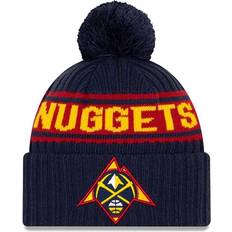 Fotboll - Herr Accessoarer New Era Denver Nuggets 2021 NBA Draft Cuffed Knit Hat with Pom Men - Navy
