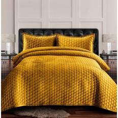 OEKO-TEX Quilts Tribeca Living Lugano Honeycomb Quilts Gold (279.4x243.84)