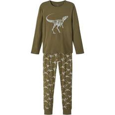 Name It Noos Long Sleeves Nightset - Olive Night