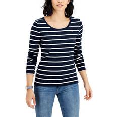 Tommy Hilfiger Striped Long-Sleeve Top - Sky Captain/Bright White