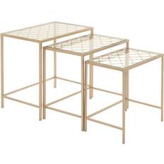 Glass Nesting Tables Zimlay Weave Patterned Nesting Table 17x24" 3