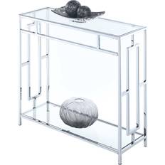 Glass - Silver Console Tables Convenience Concepts Town Square Console Table 12x31.5"