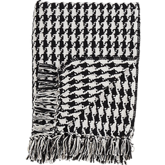 Saro Lifestyle Houndstooth Blankets Black, White (152.4x127cm)