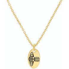 Vivienne Westwood Colliers Vivienne Westwood Tag Pendant Necklace - Gold